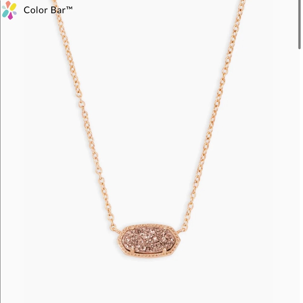 Elisa Rose Gold Pendant Necklace in Rose Gold Drusy